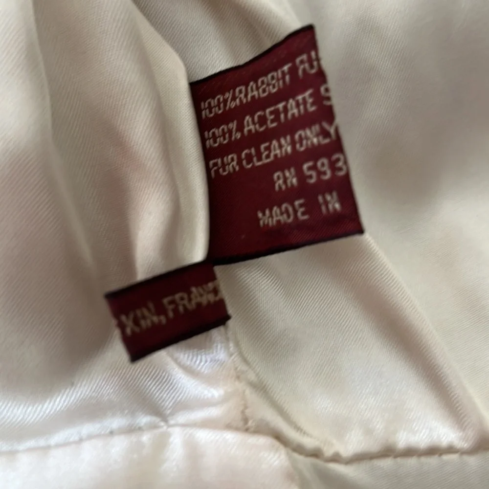 Winter White and Light Taupe Rabbit Coat - Picture 13 of 13